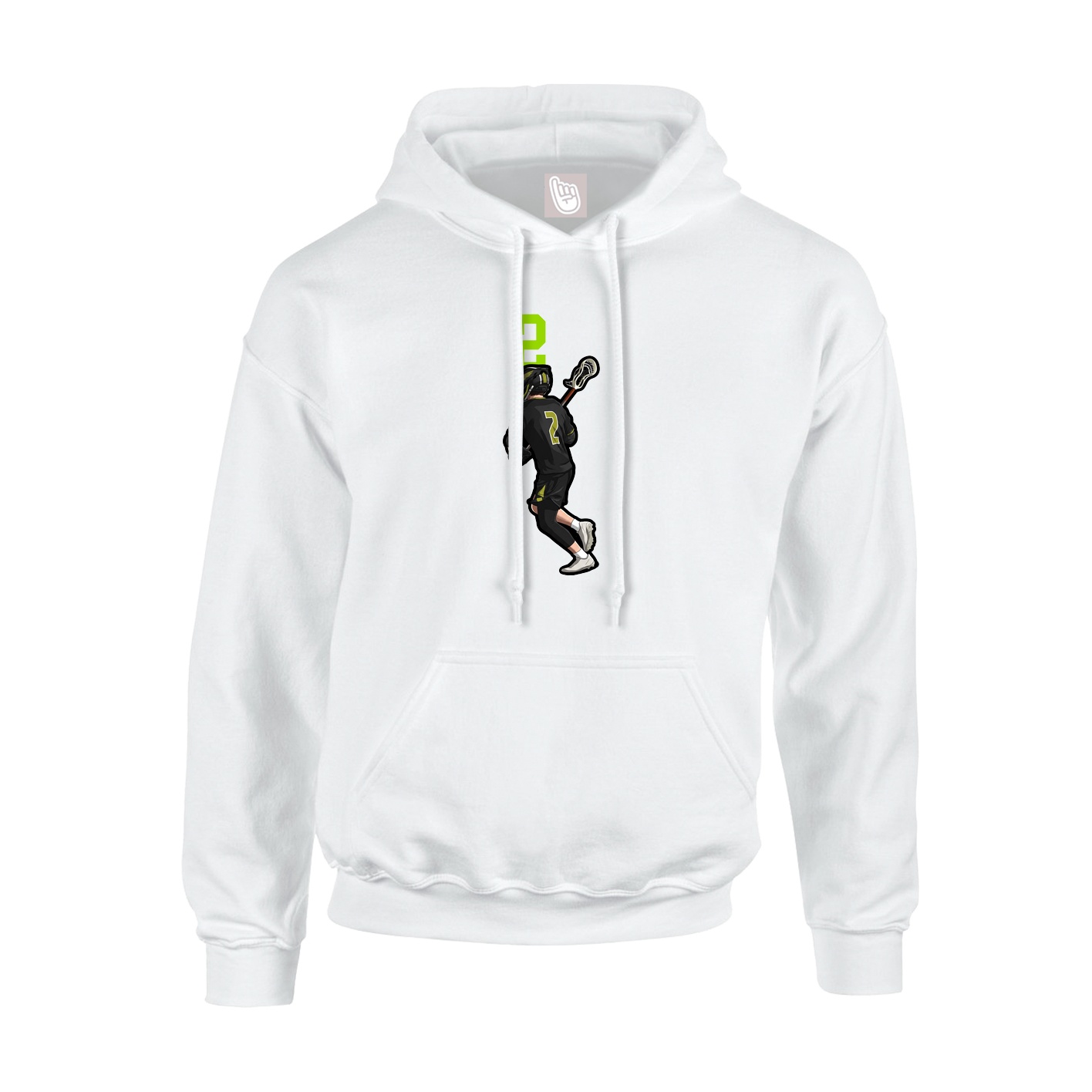 Youth Hoodie — Number Top in White