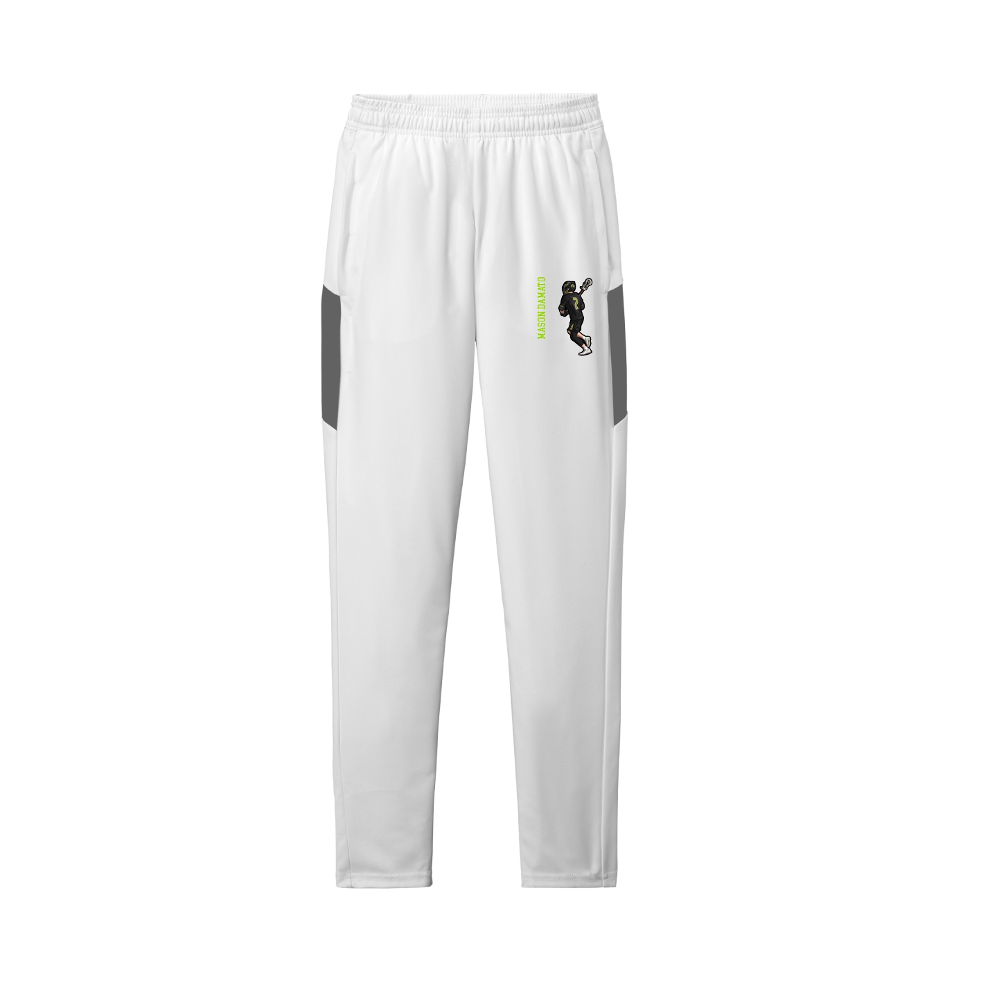 Team Travel Pant — Name Vertical in White/Grey