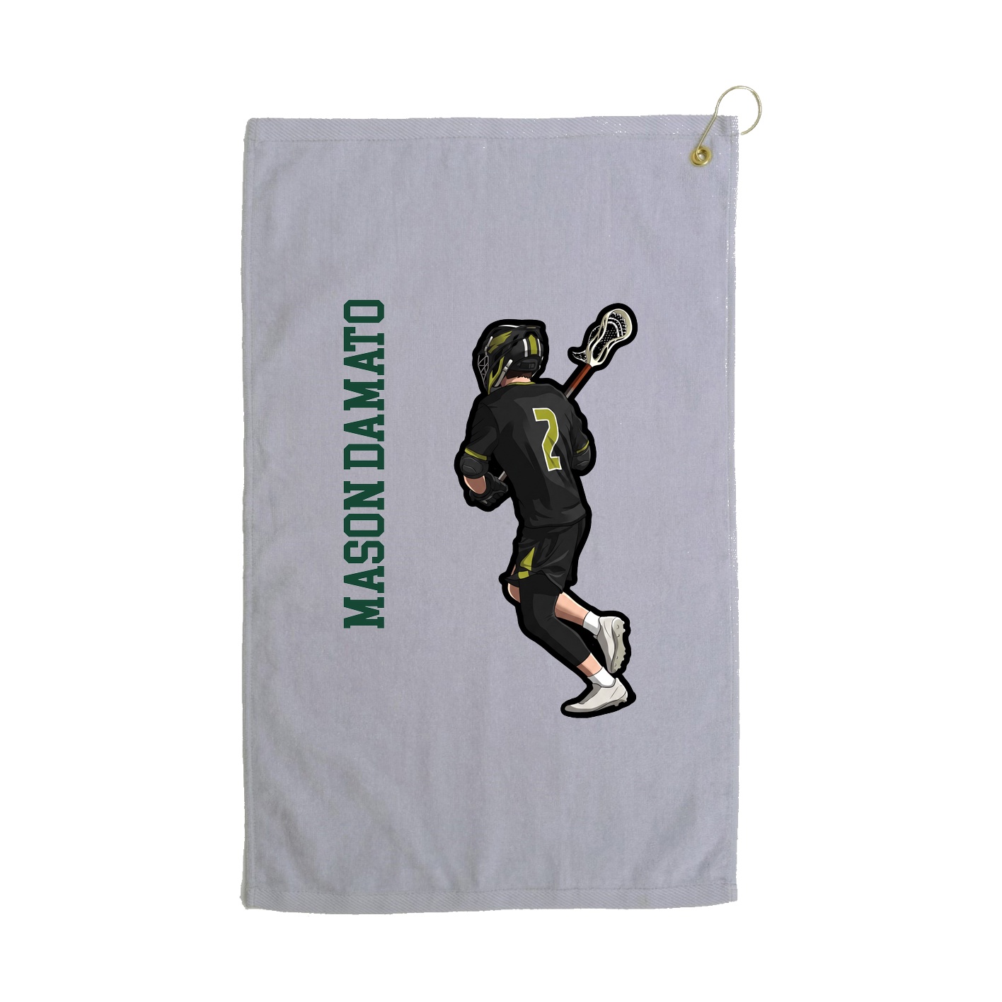 Golf Towel — Name Vertical in Grey