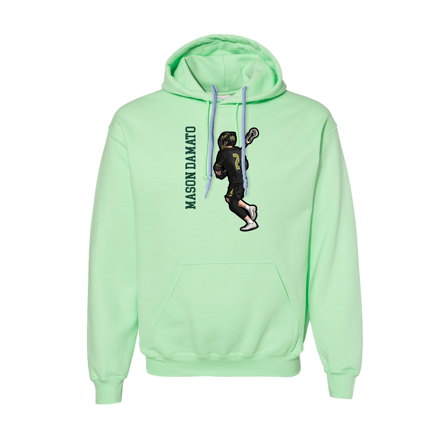 Hoodie — Name Vertical in Green