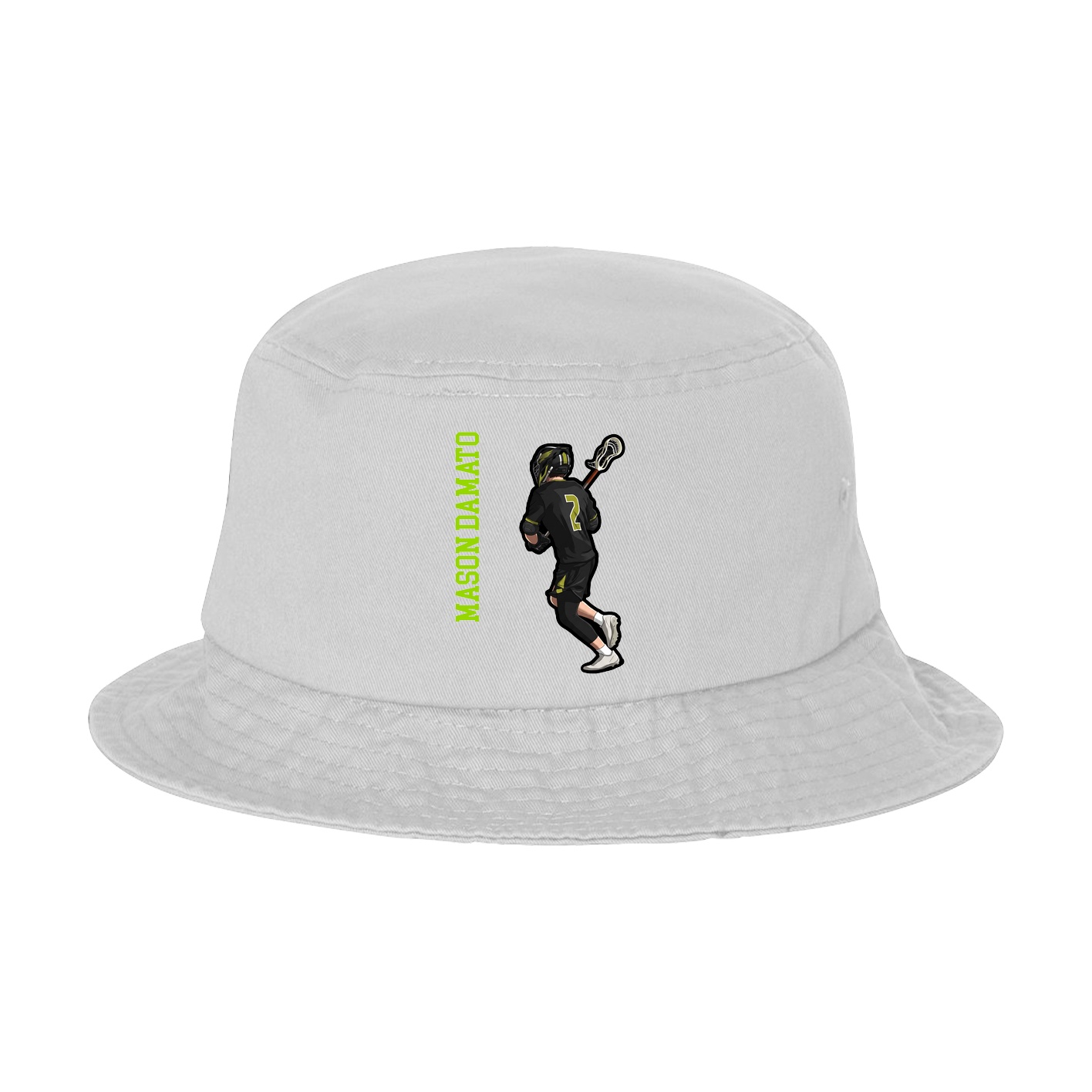 Bucket Cap — Name Vertical in White