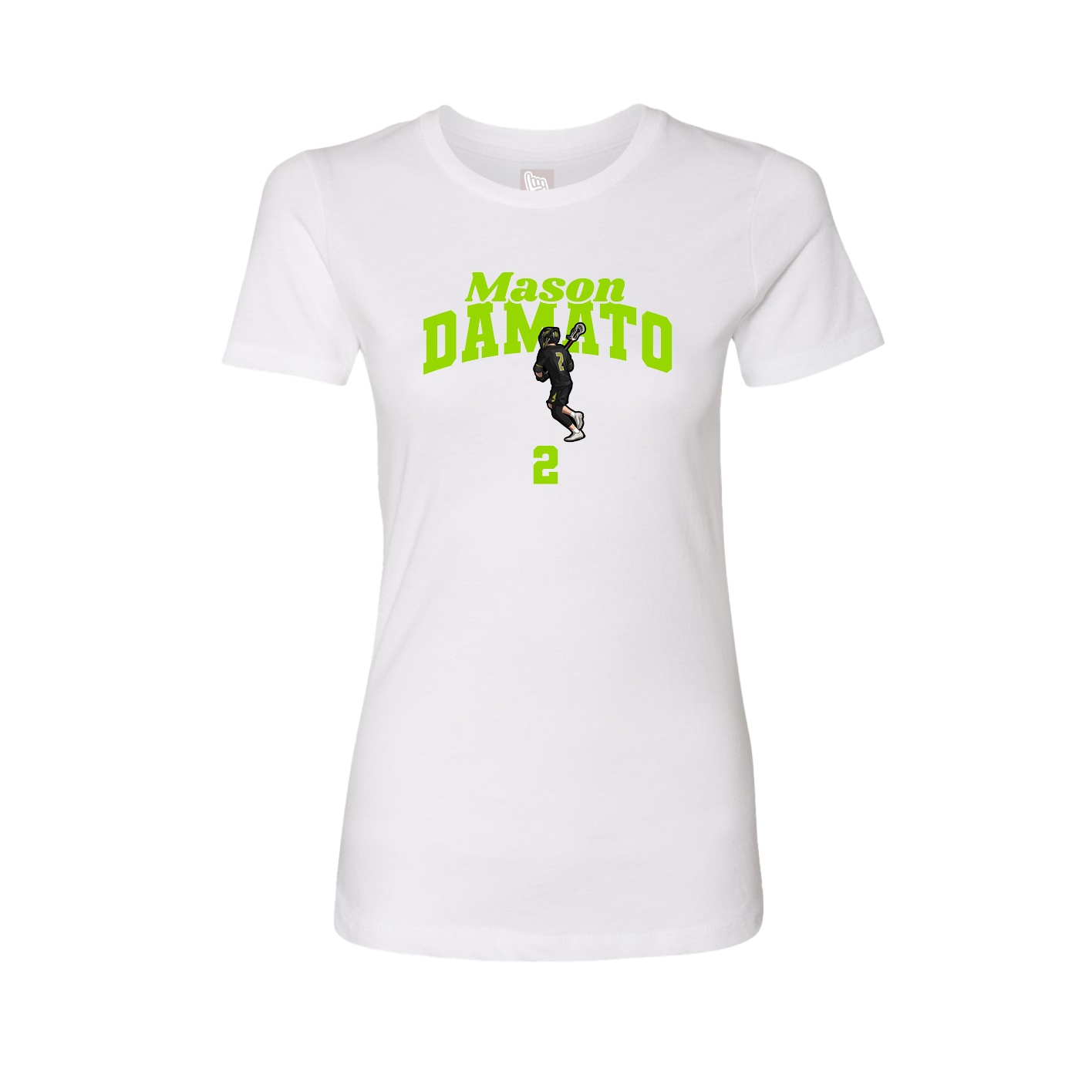 Fitted Women's Tee — Signature Arch in White