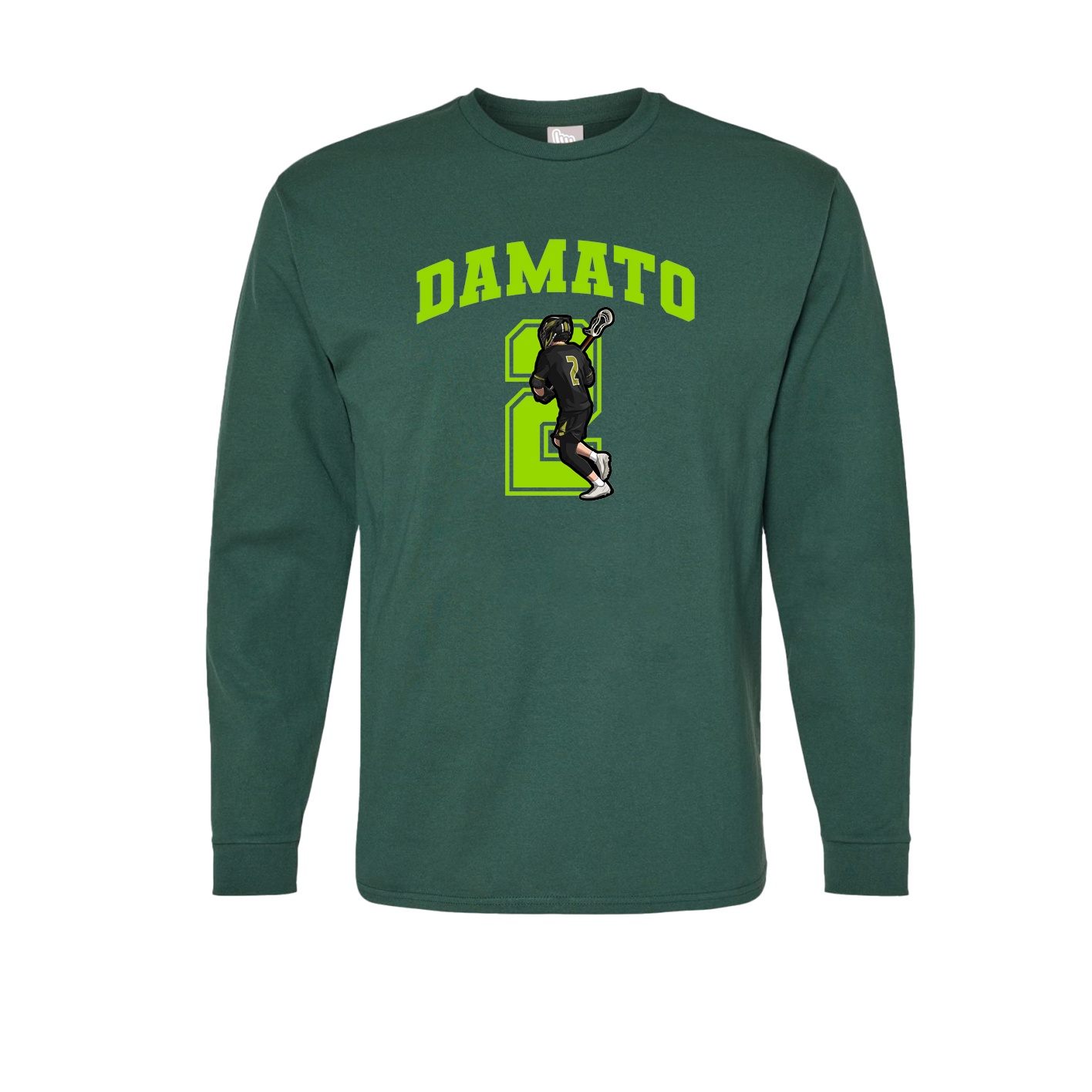 Long Sleeve Tee — Number in Green