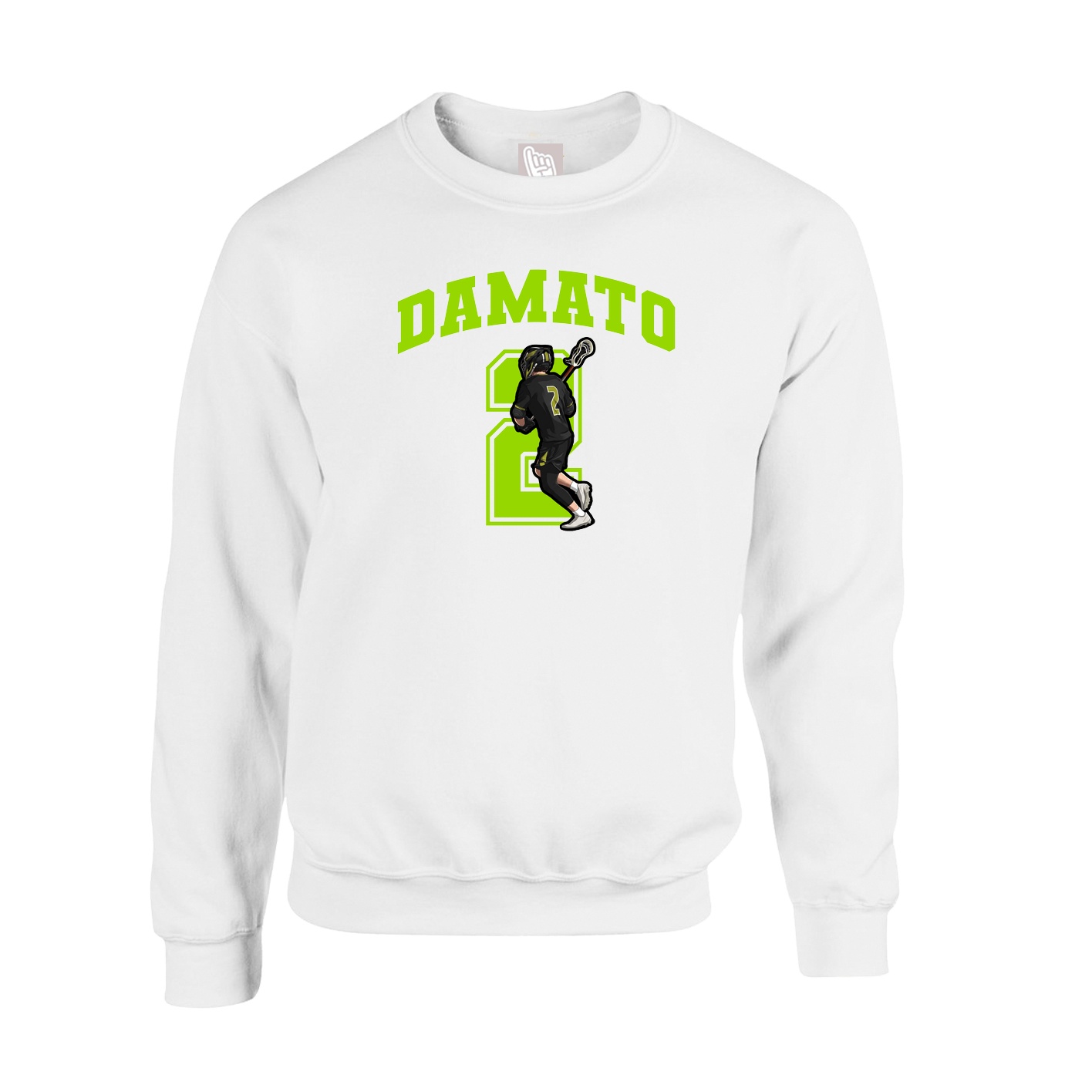 Fleece Crew — Number in White