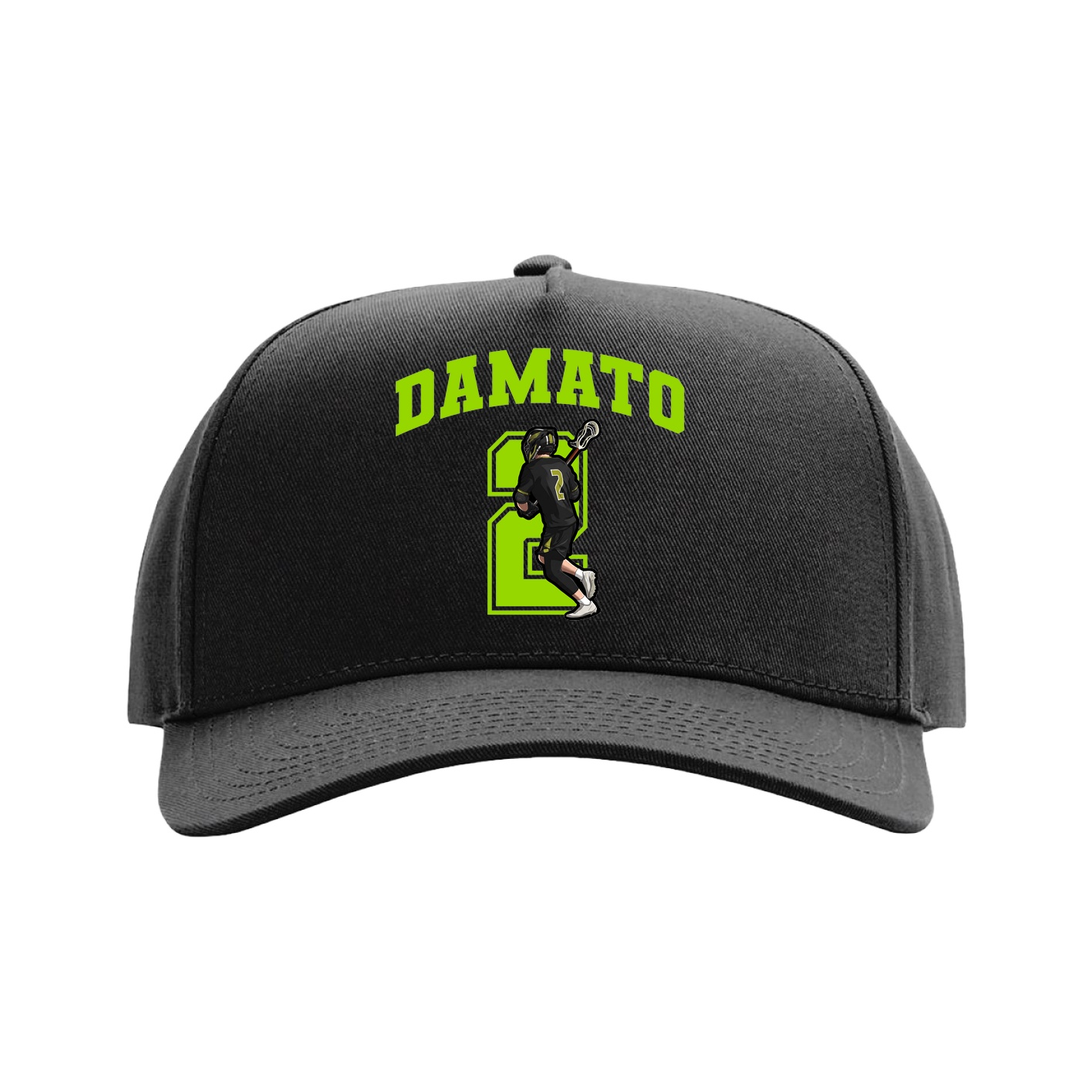 Full Fabric Five-Panel Champ Cap — Number in Black