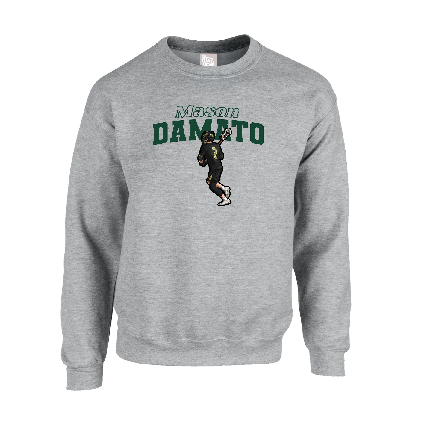 Fleece Crew — Name Arch in Grey