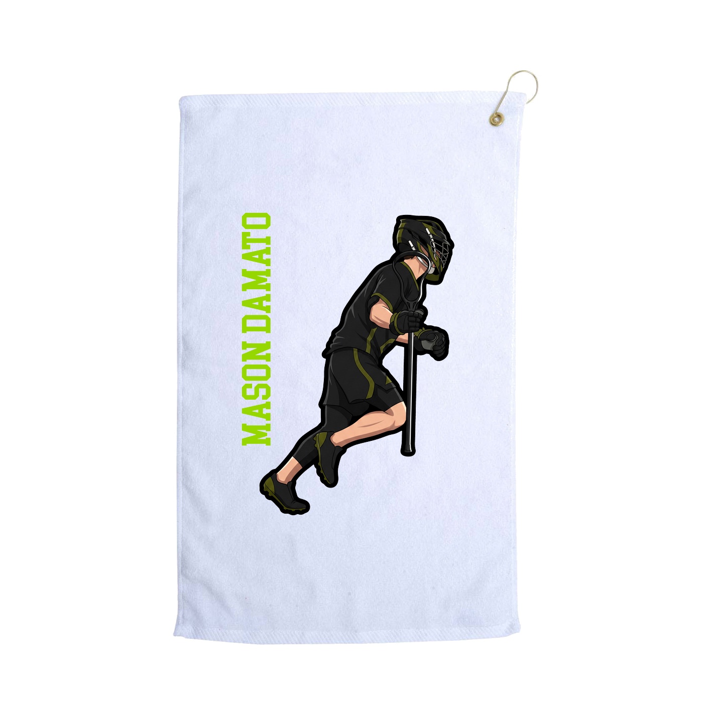 Golf Towel — Name Vertical in White