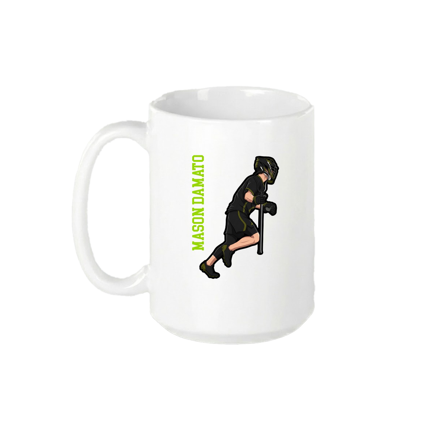 15oz Coffee Mug — Name Vertical in White