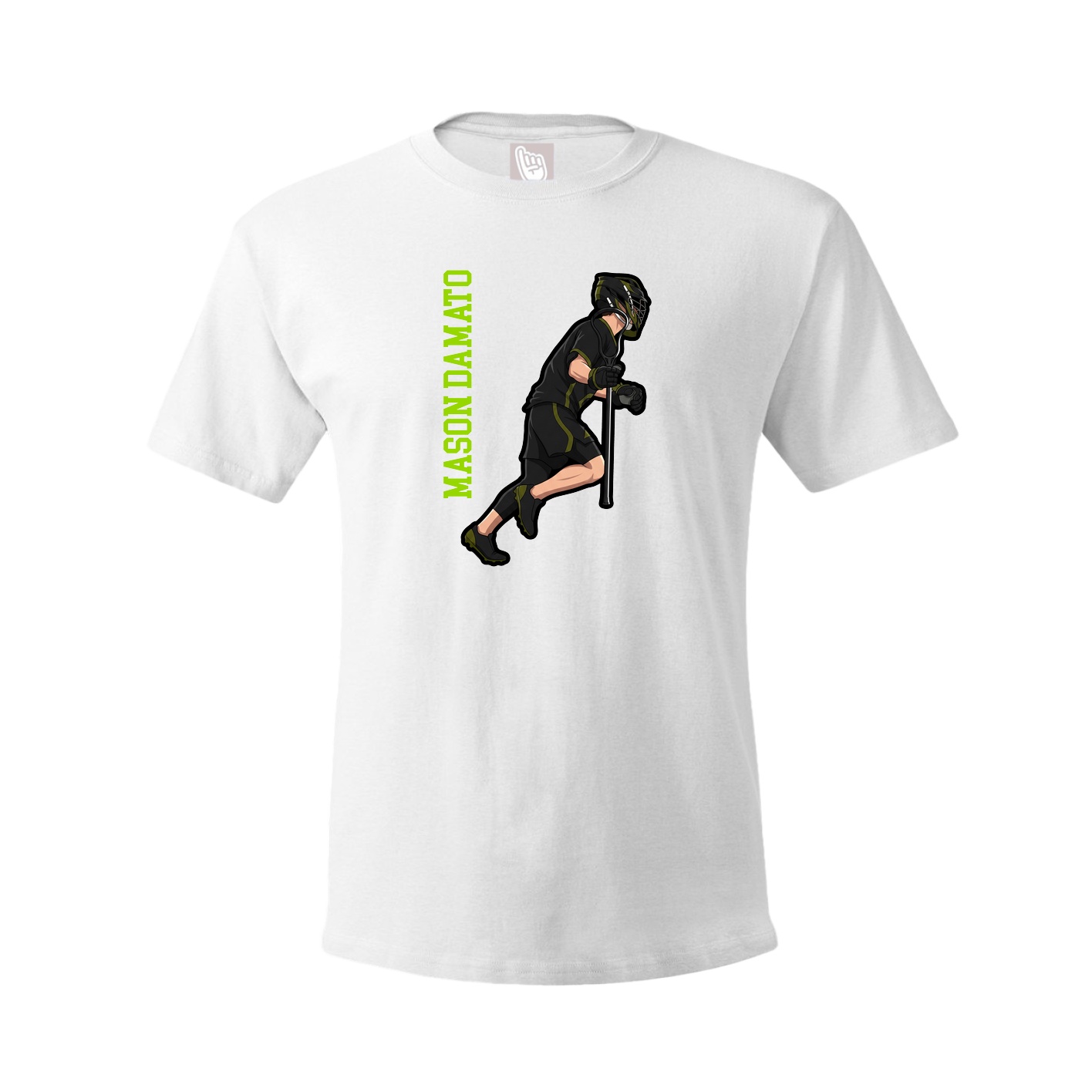 Youth Tee — Name Vertical in White