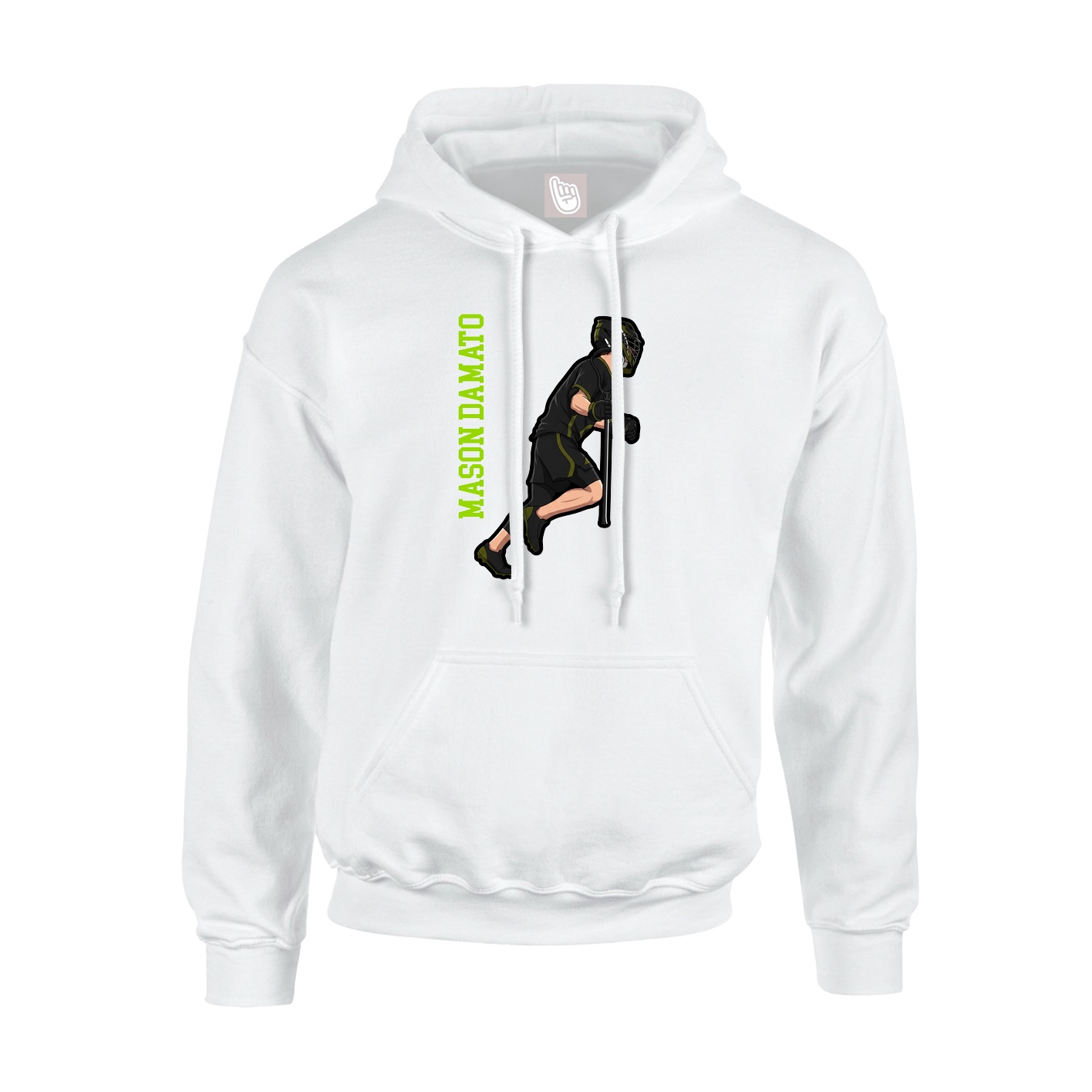 Hoodie — Name Vertical in White