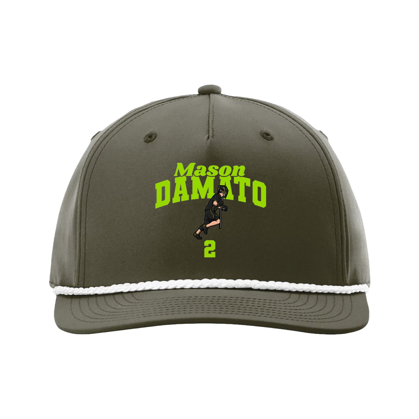 Five-Panel Classic Rope Cap — Signature Arch in Green