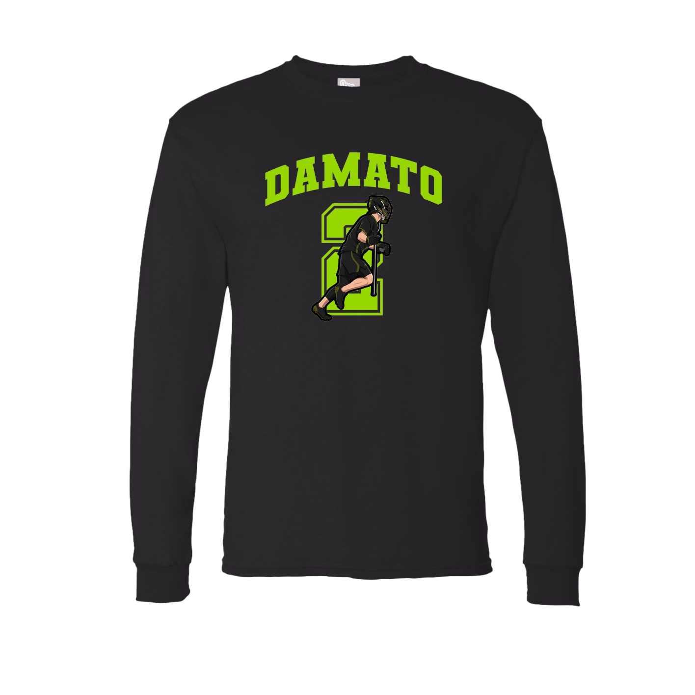 Long Sleeve Tee — Number in Black
