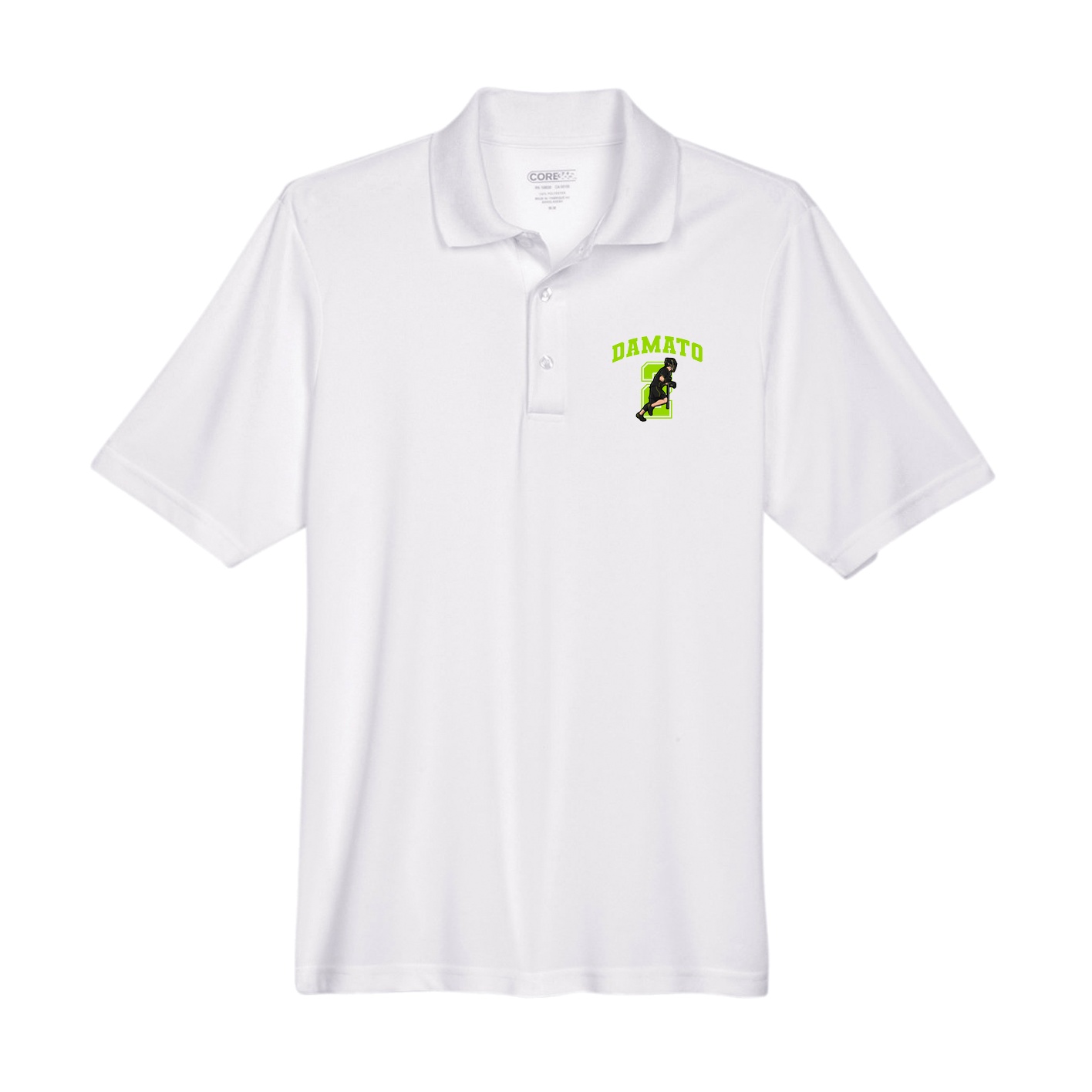 Performance Polo — Number in White