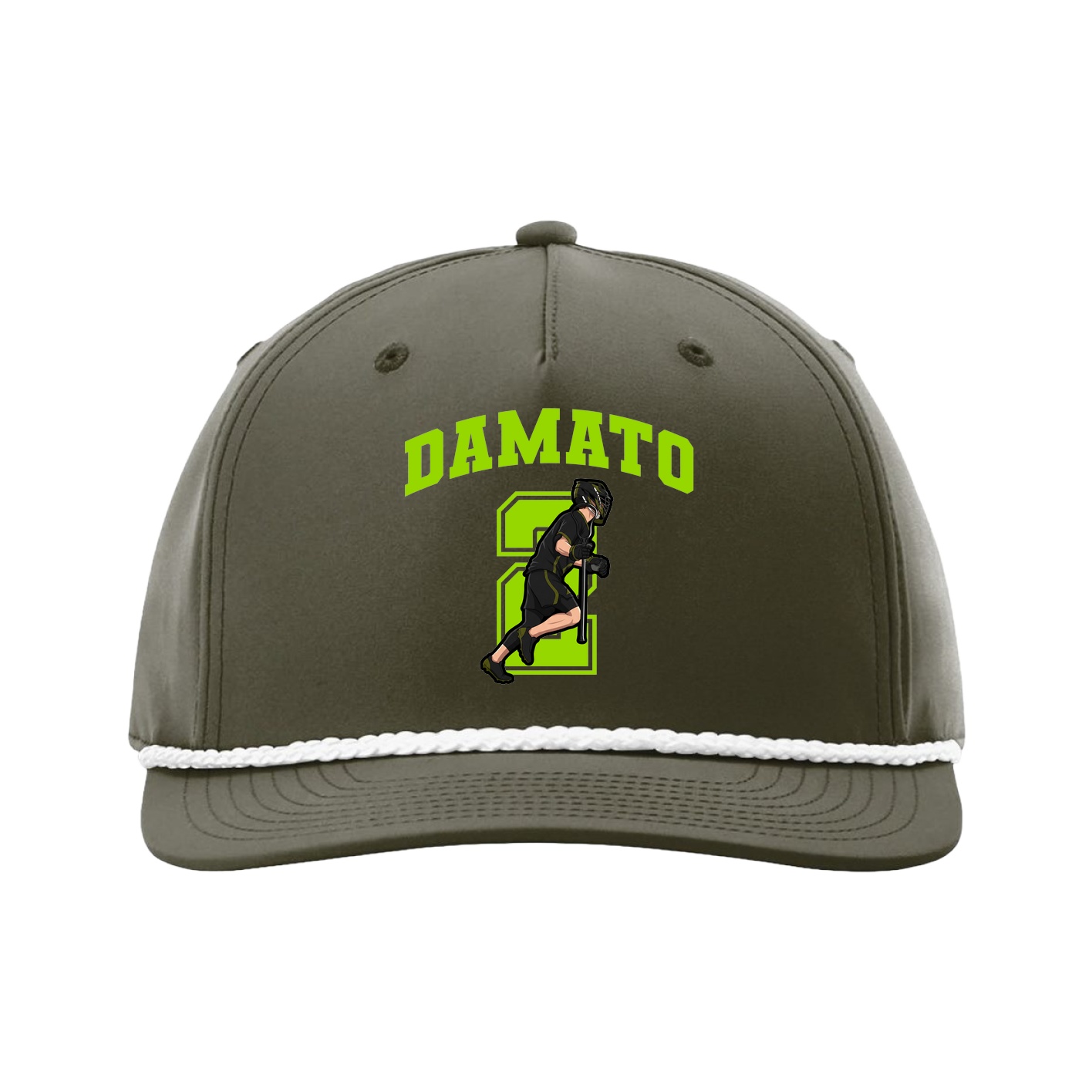 Five-Panel Classic Rope Cap — Number in Green