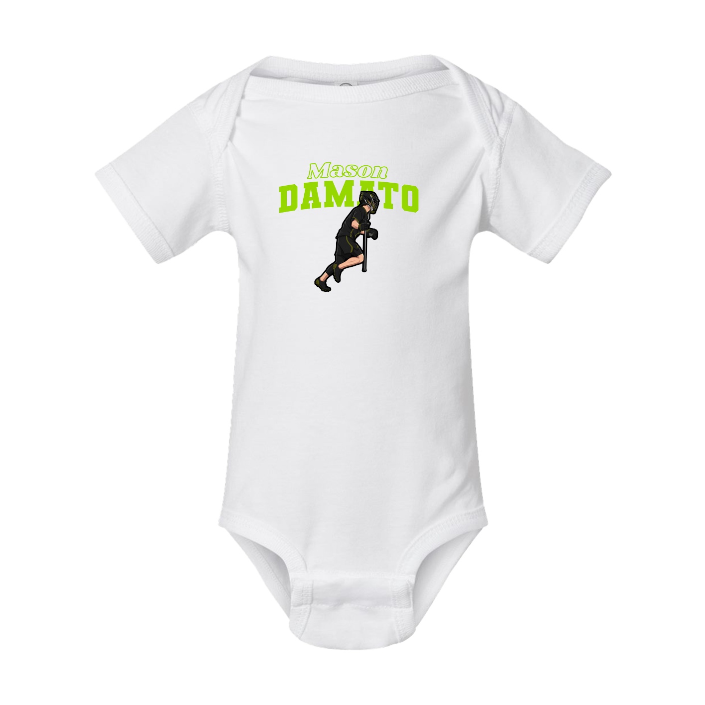 Baby Onesie — Name Arch in White