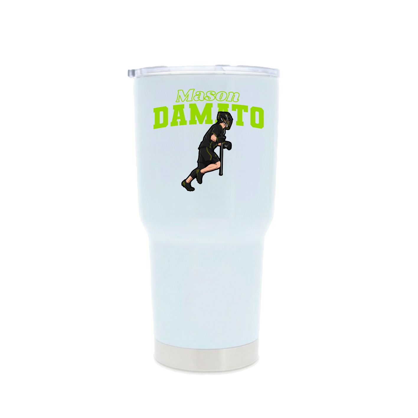 30oz Stainless Steel Tumbler — Name Arch in White