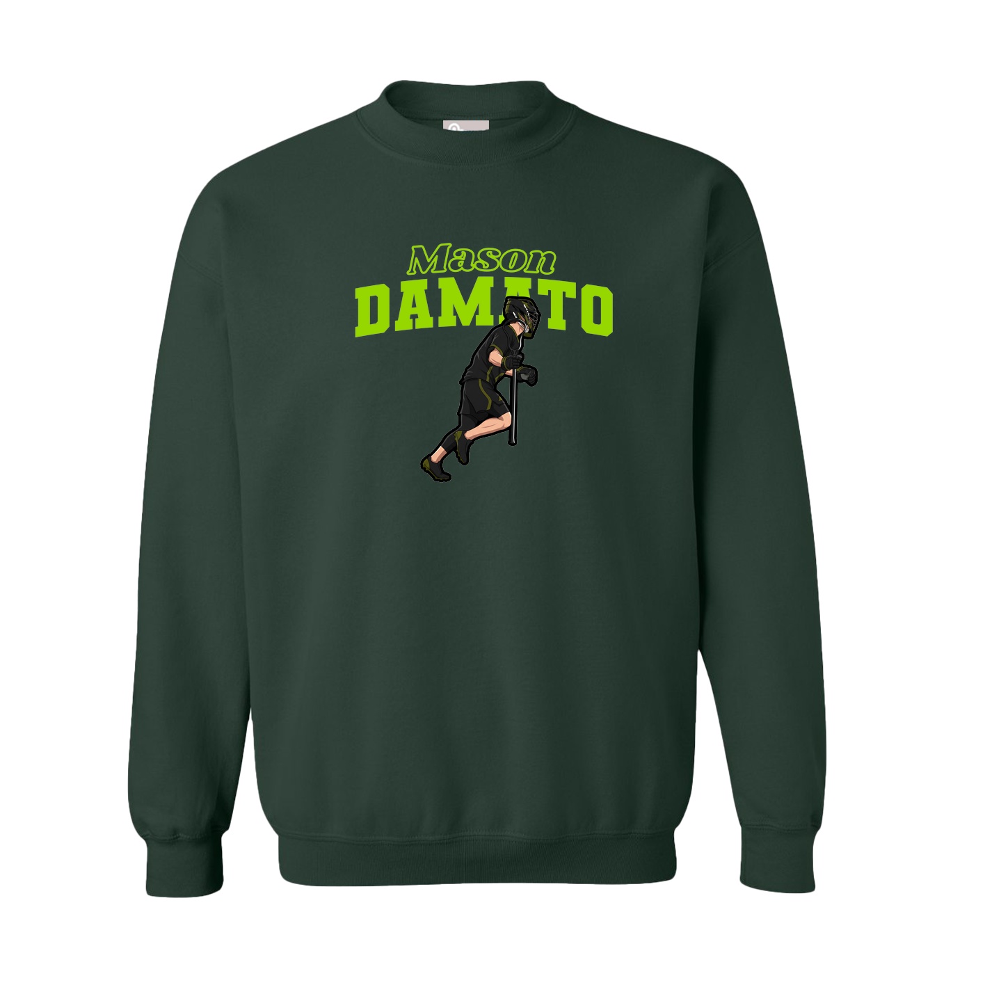 Fleece Crew — Name Arch in Green