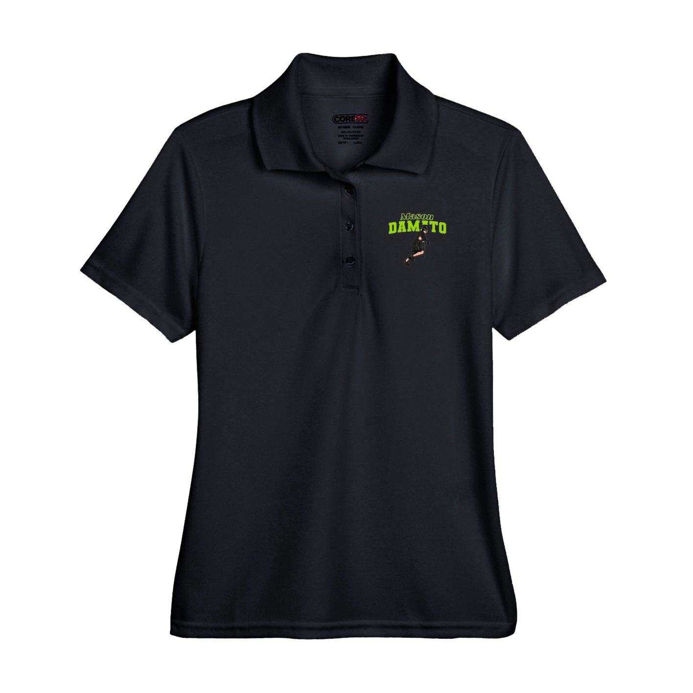 Performance Polo — Name Arch in Black