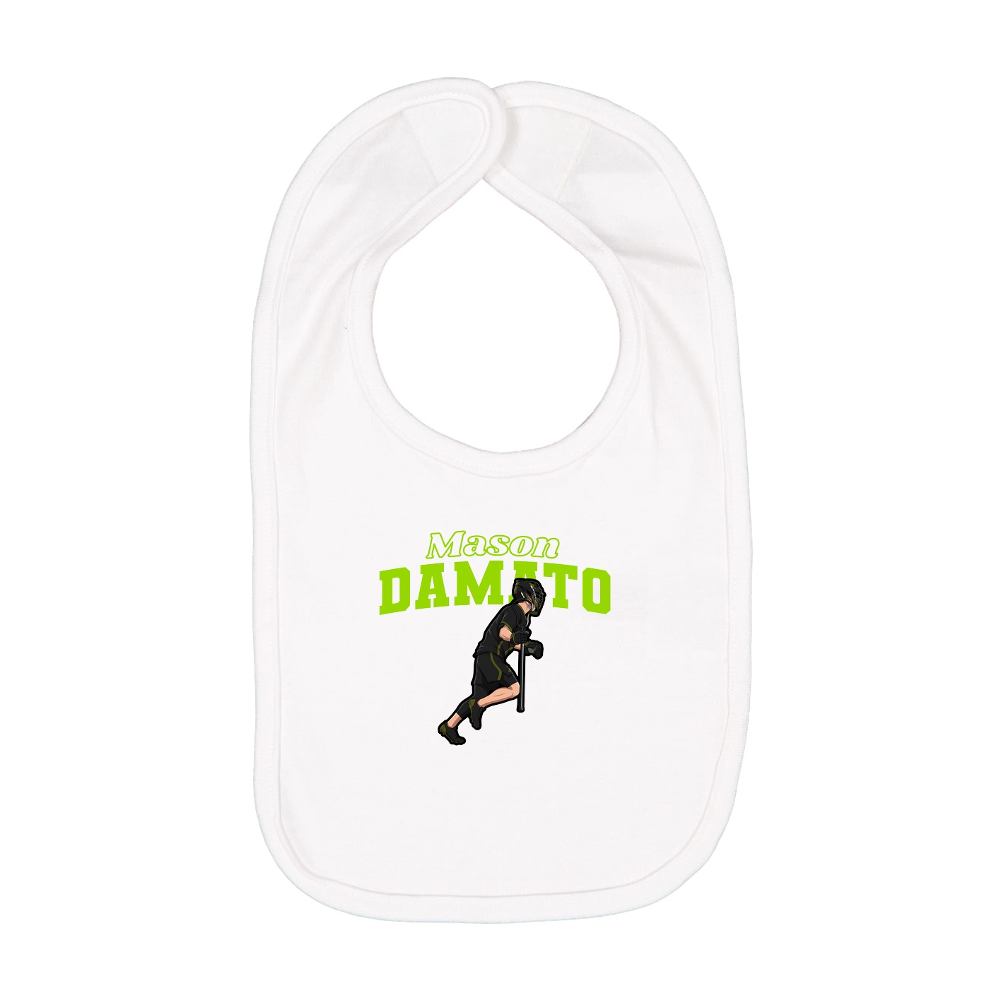 Infant Bib — Name Arch in White