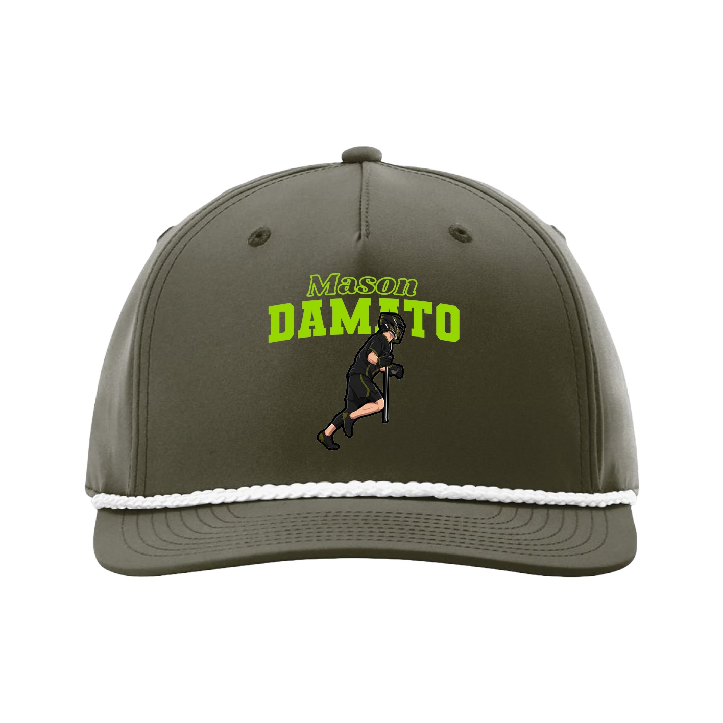 Five-Panel Classic Rope Cap — Name Arch in Green