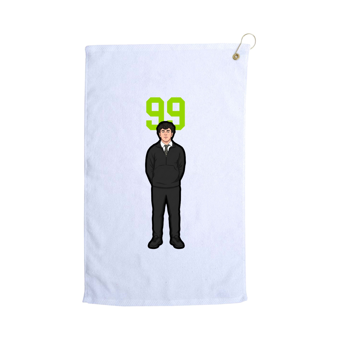 Golf Towel — Number Top in White