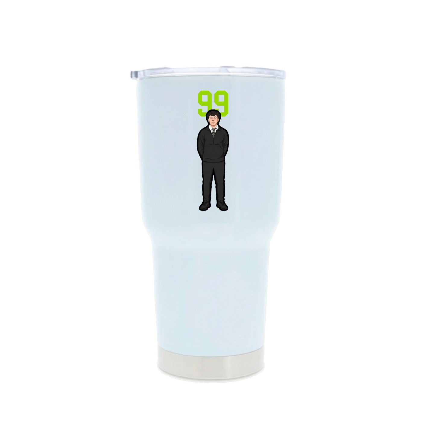 30oz Stainless Steel Tumbler — Number Top in White