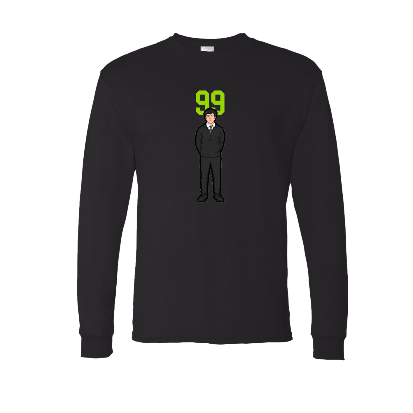 Long Sleeve Tee — Number Top in Black