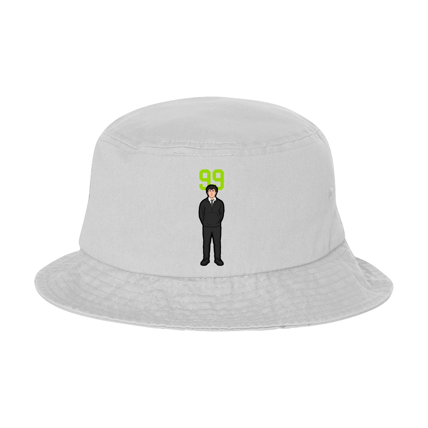 Bucket Cap — Number Top in White