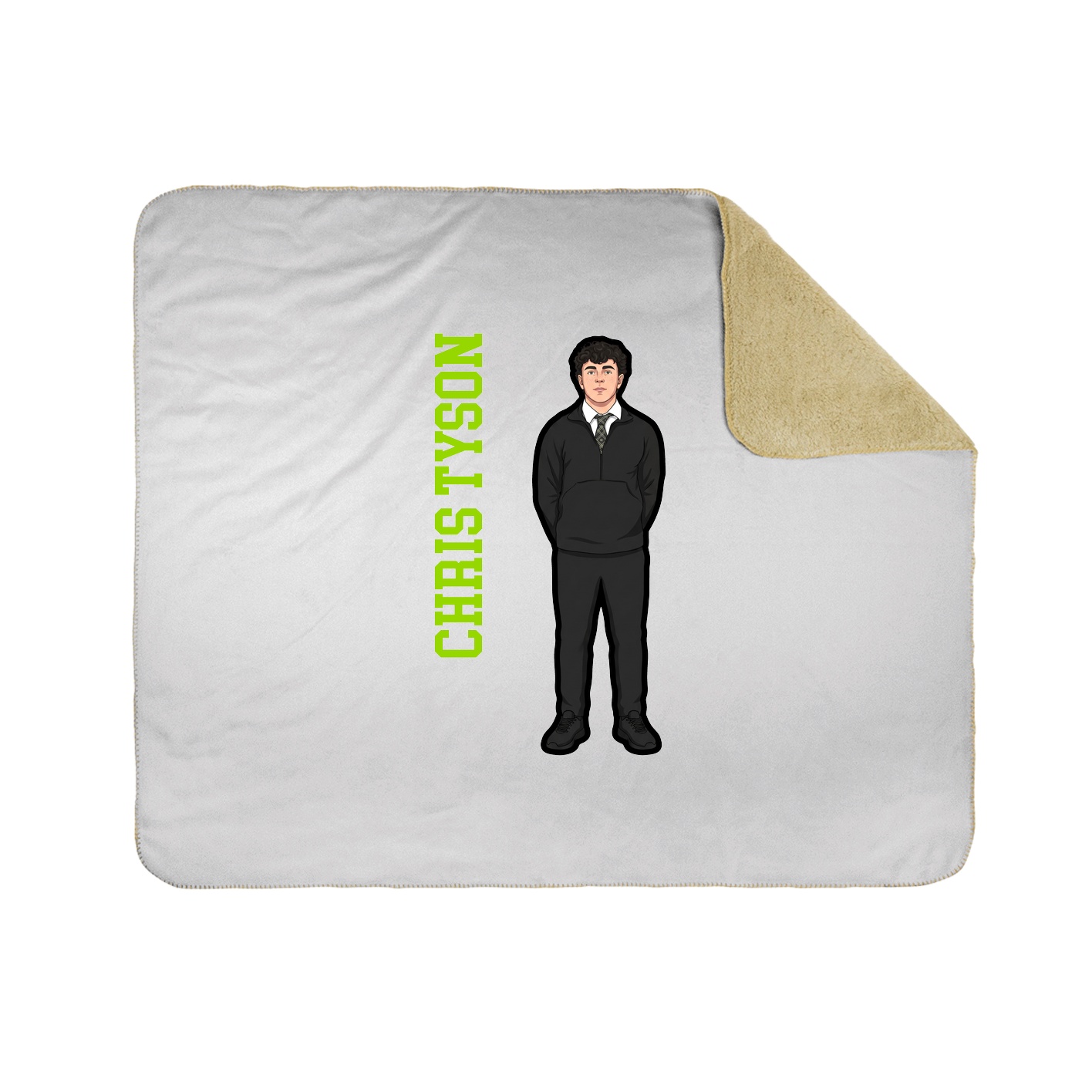 Throw Blanket — Name Vertical in White