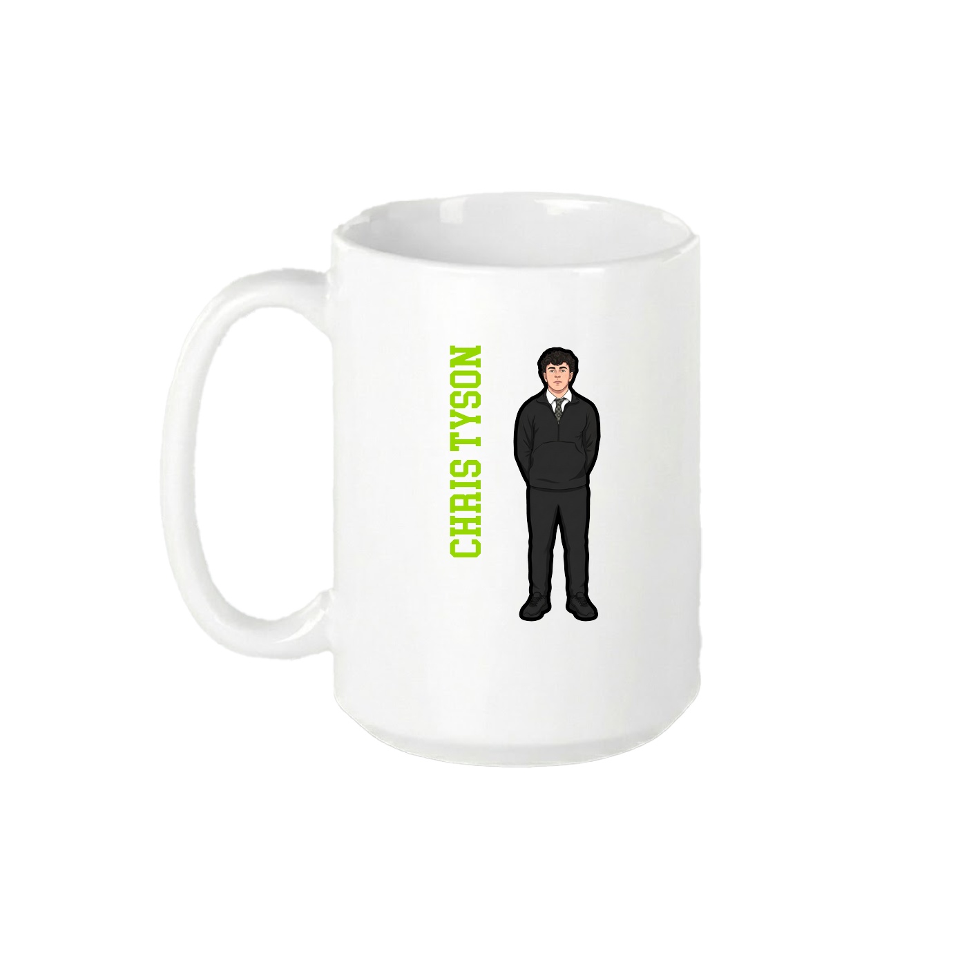 15oz Coffee Mug — Name Vertical in White