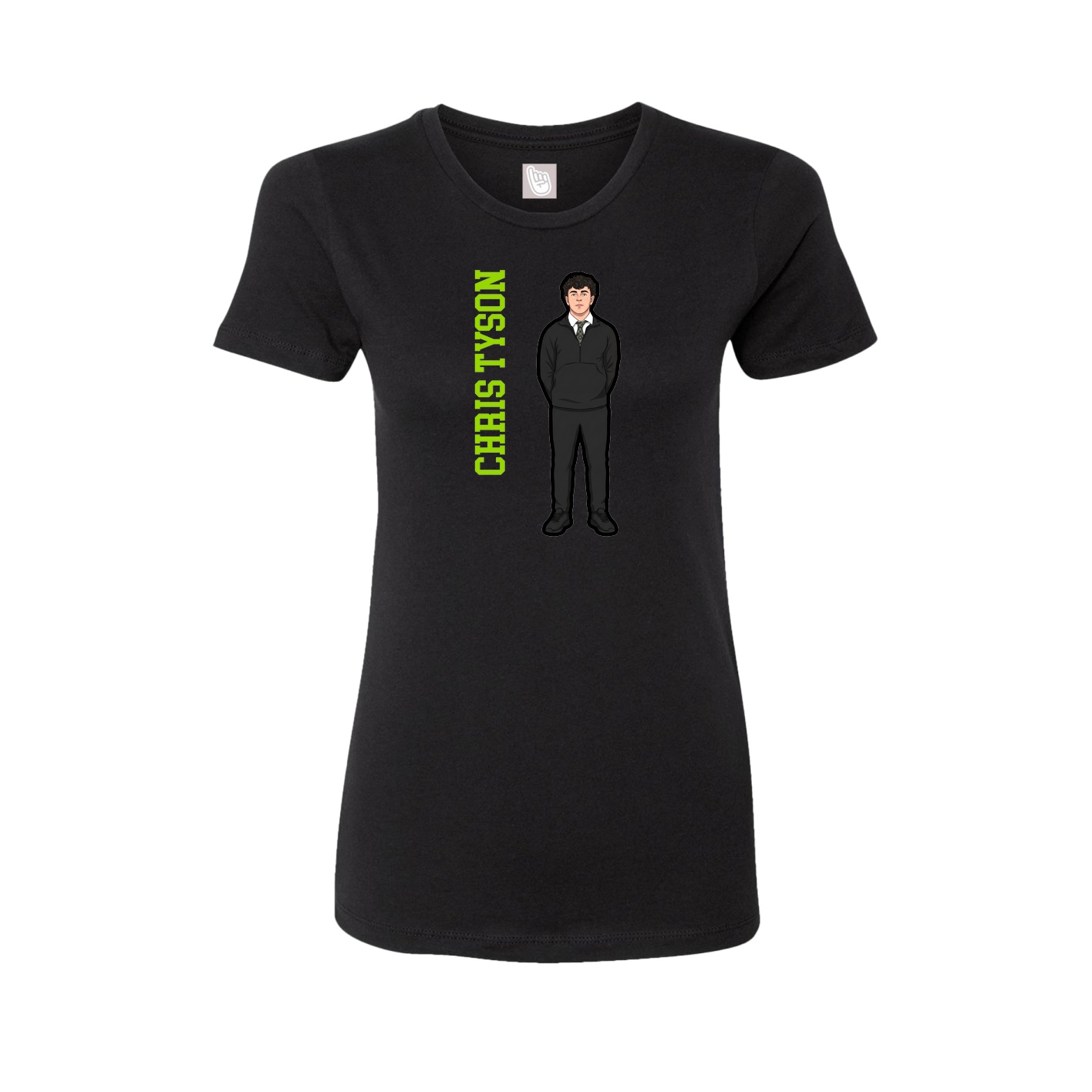 Fitted Women's Tee — Name Vertical in Black