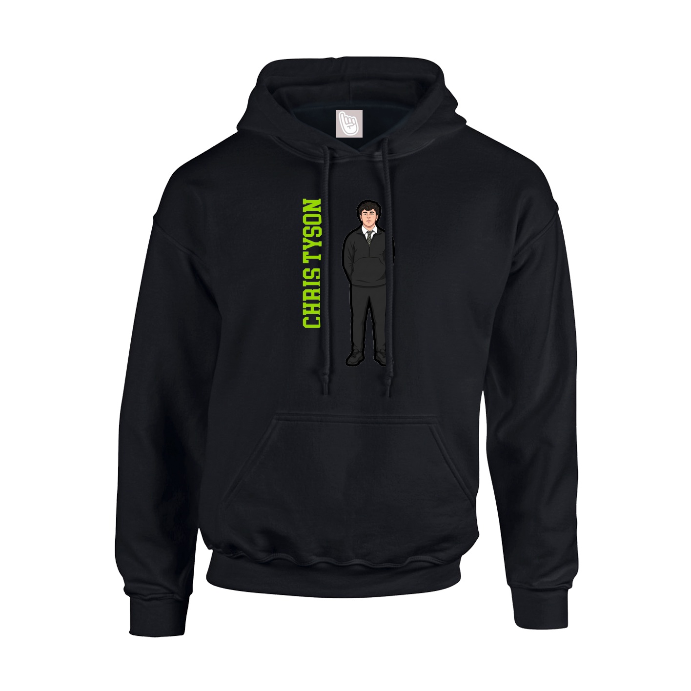 Youth Hoodie — Name Vertical in Black