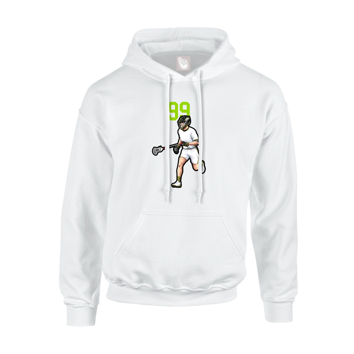 Youth Hoodie — Number Top in White