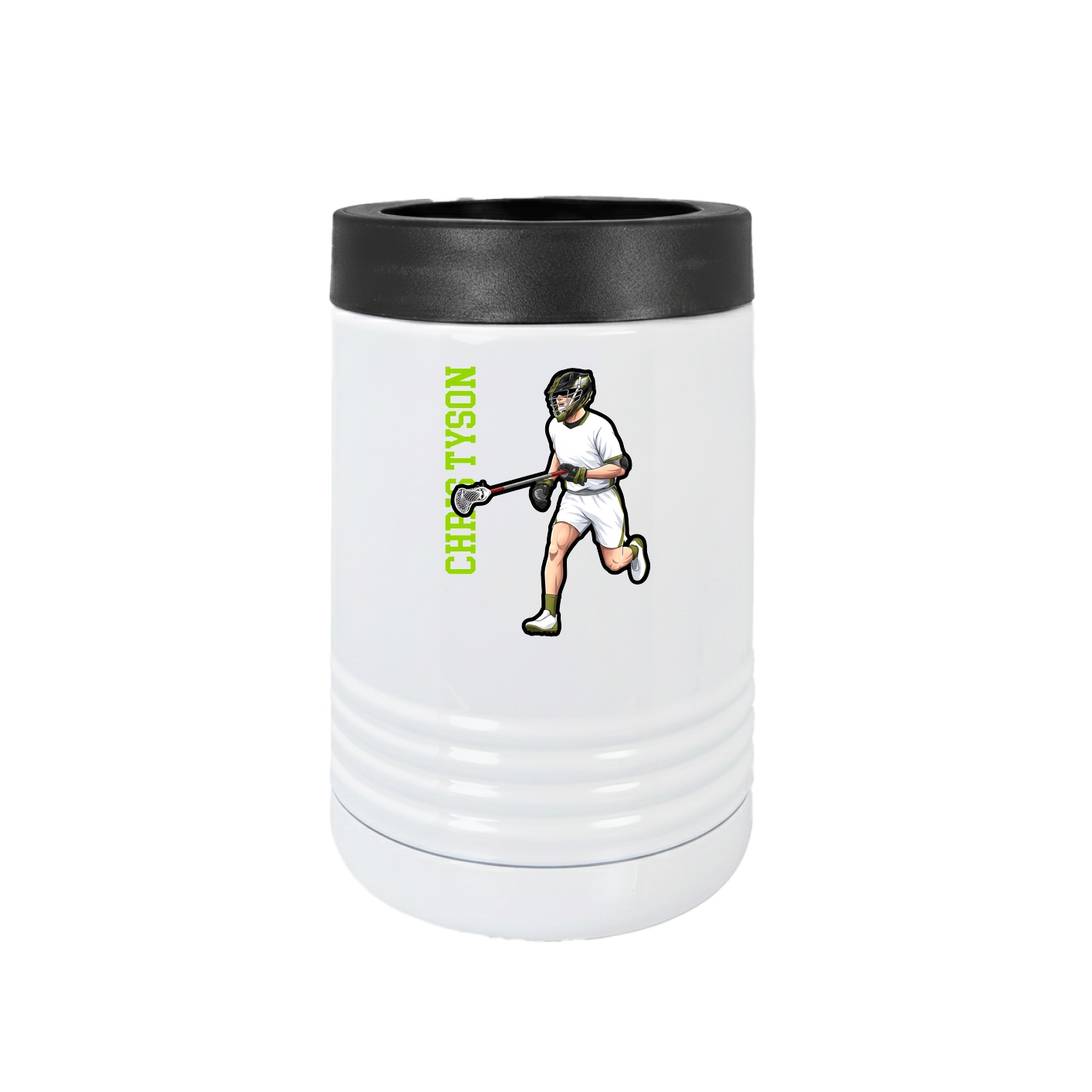 Beverage Holder — Name Vertical in White