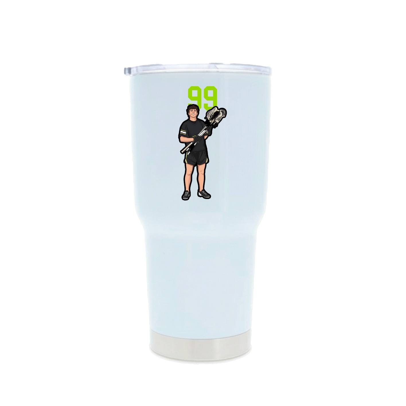 30oz Stainless Steel Tumbler — Number Top in White