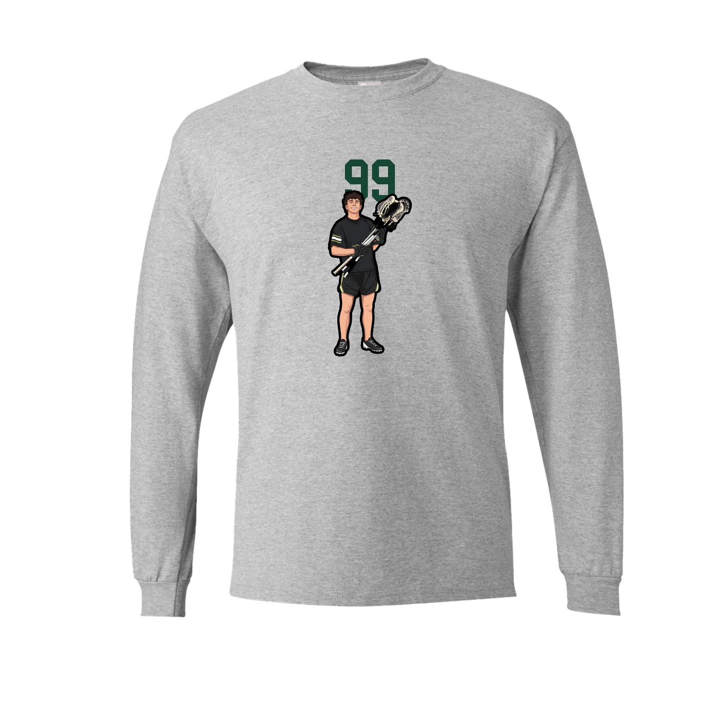 Long Sleeve Tee — Number Top in Grey