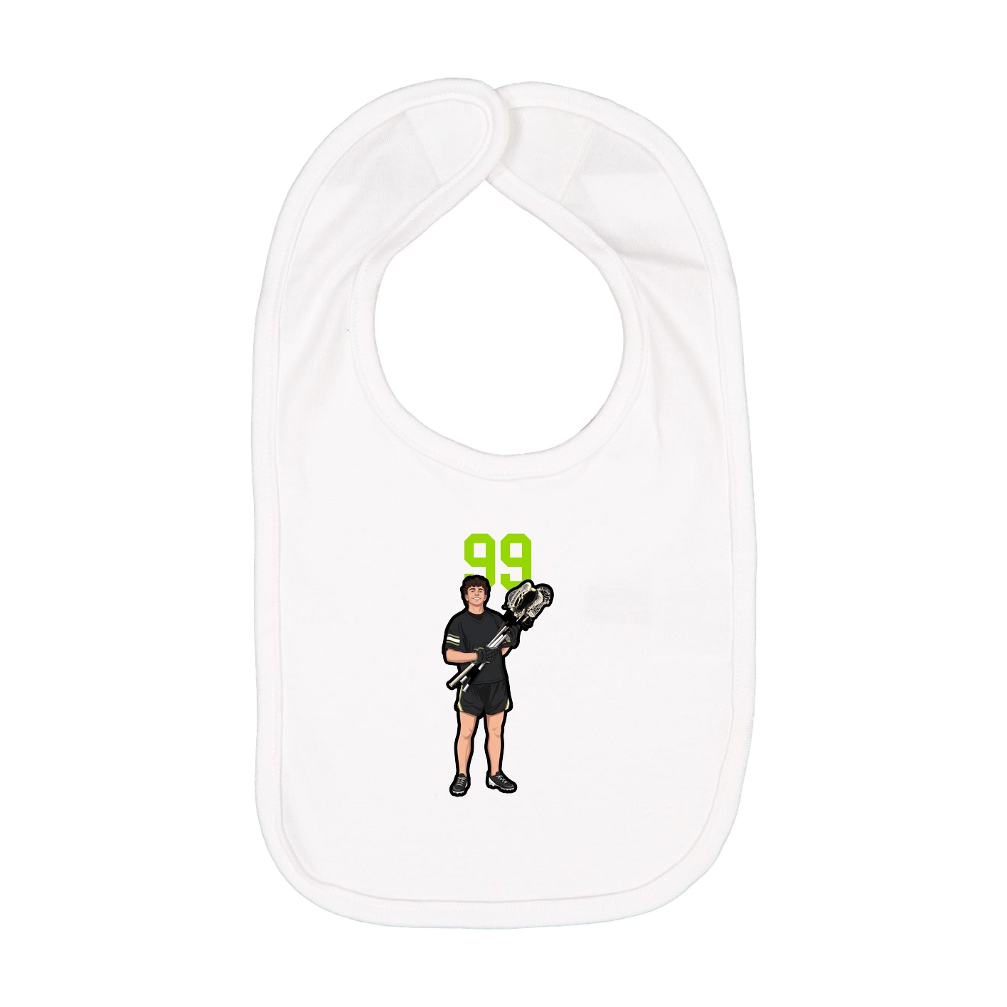 Infant Bib — Number Top in White