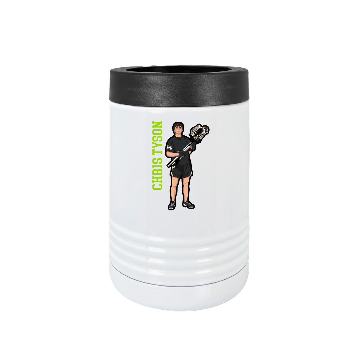 Beverage Holder — Name Vertical in White