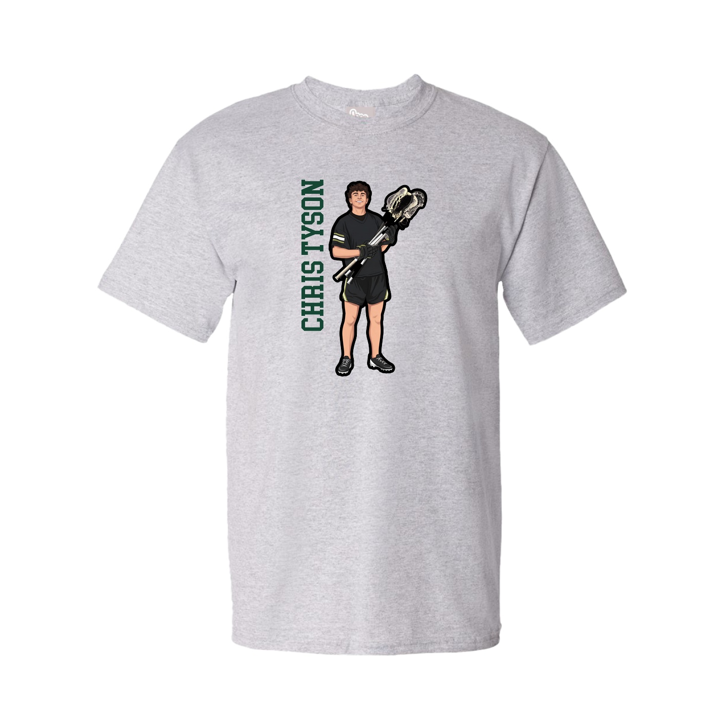 Tee — Name Vertical in Grey