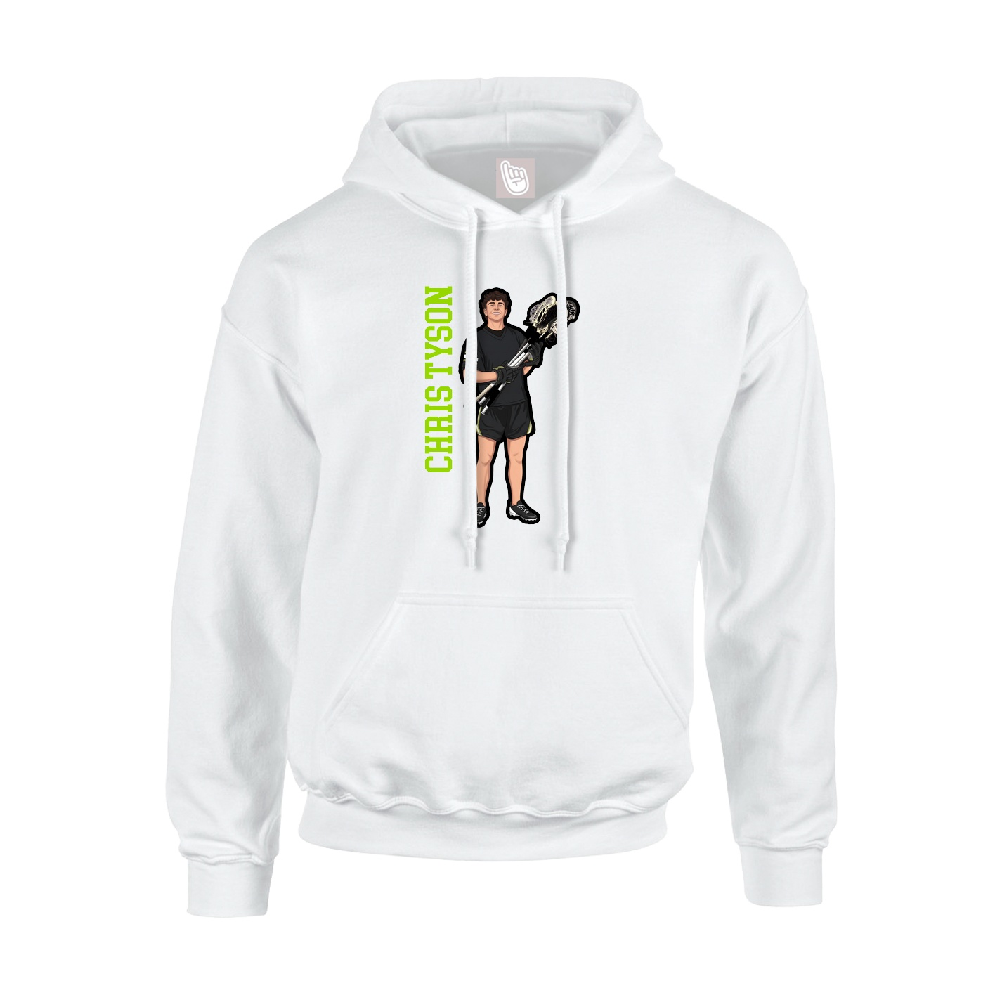 Youth Hoodie — Name Vertical in White