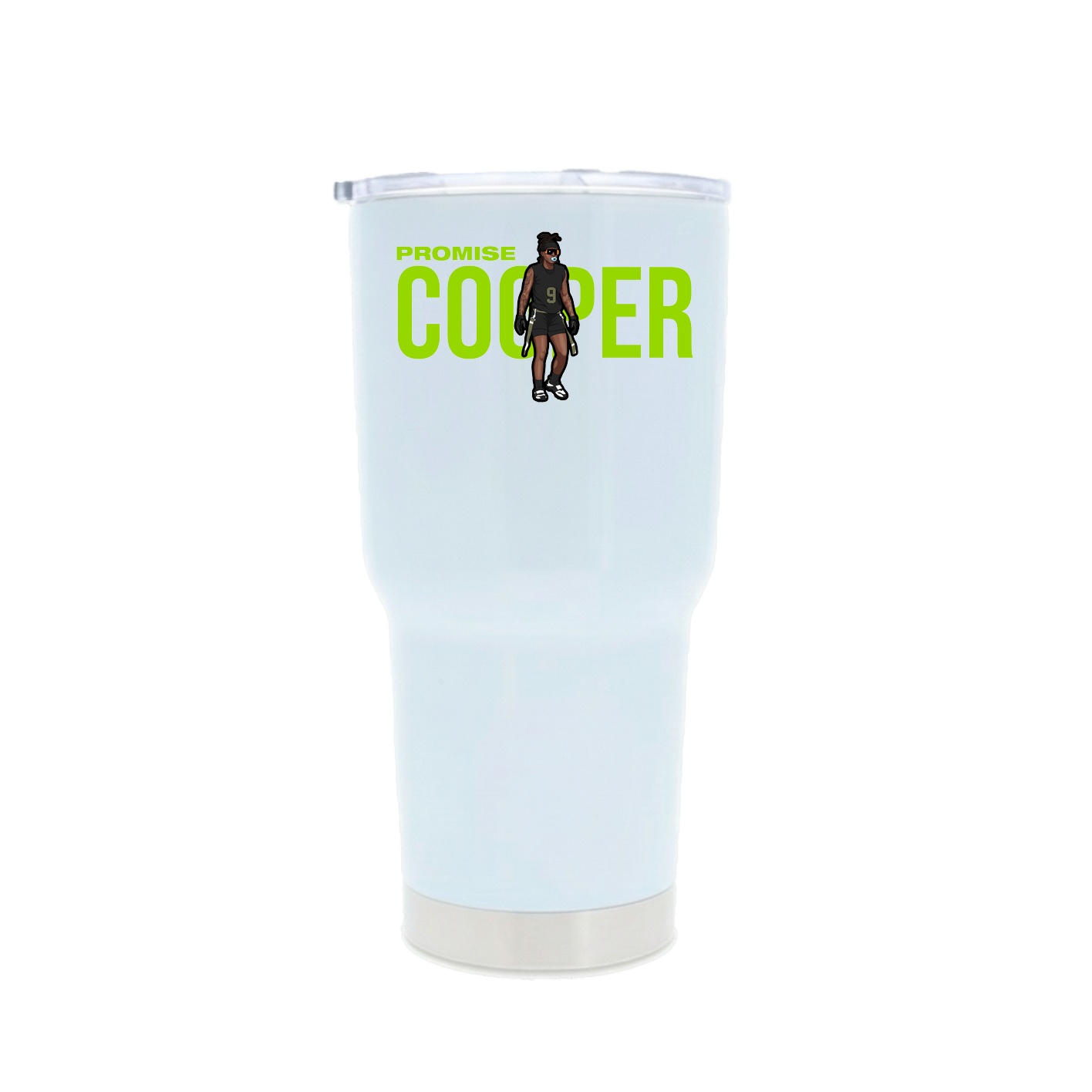 30oz Stainless Steel Tumbler — Player Name in White