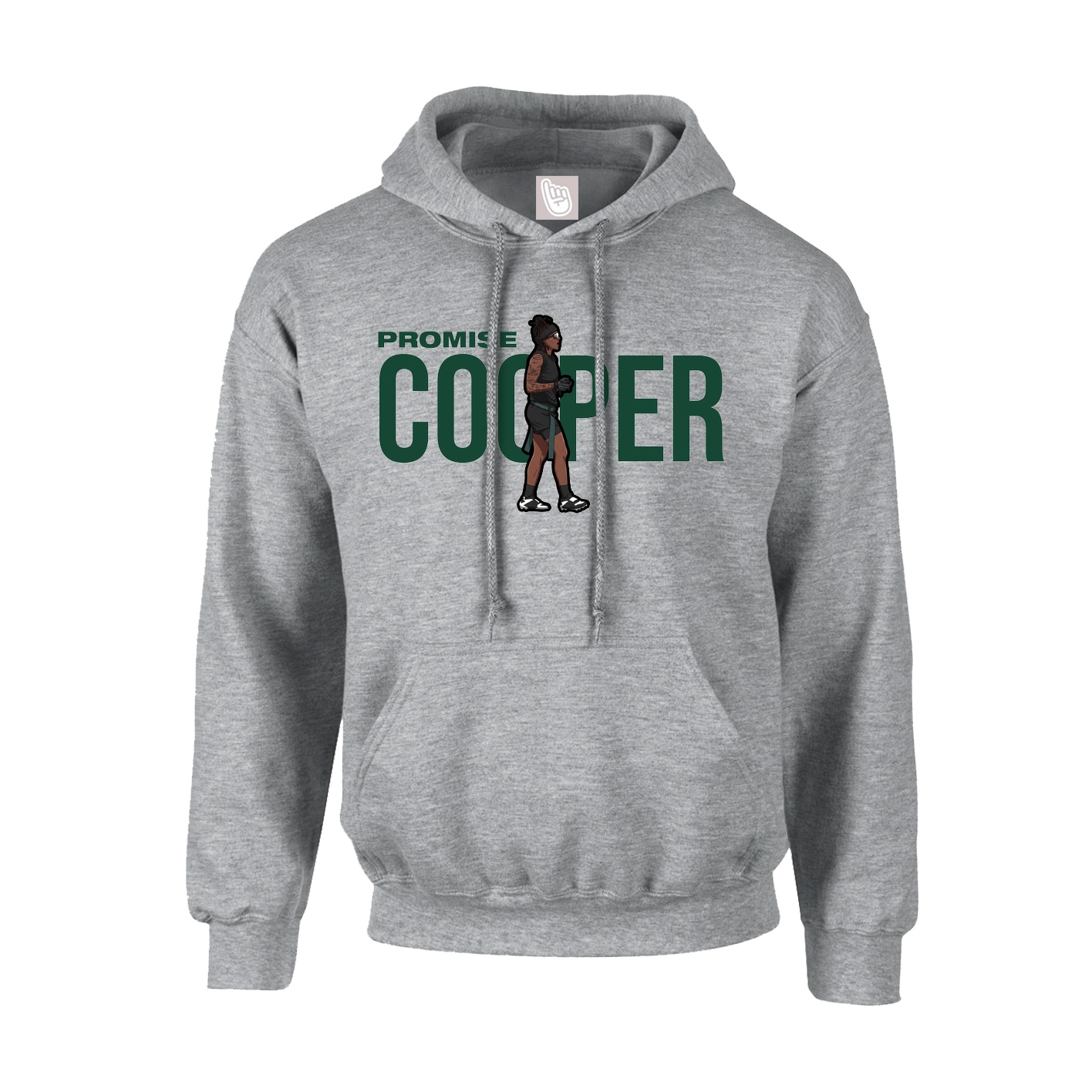 Hoodie — Player Name in Grey