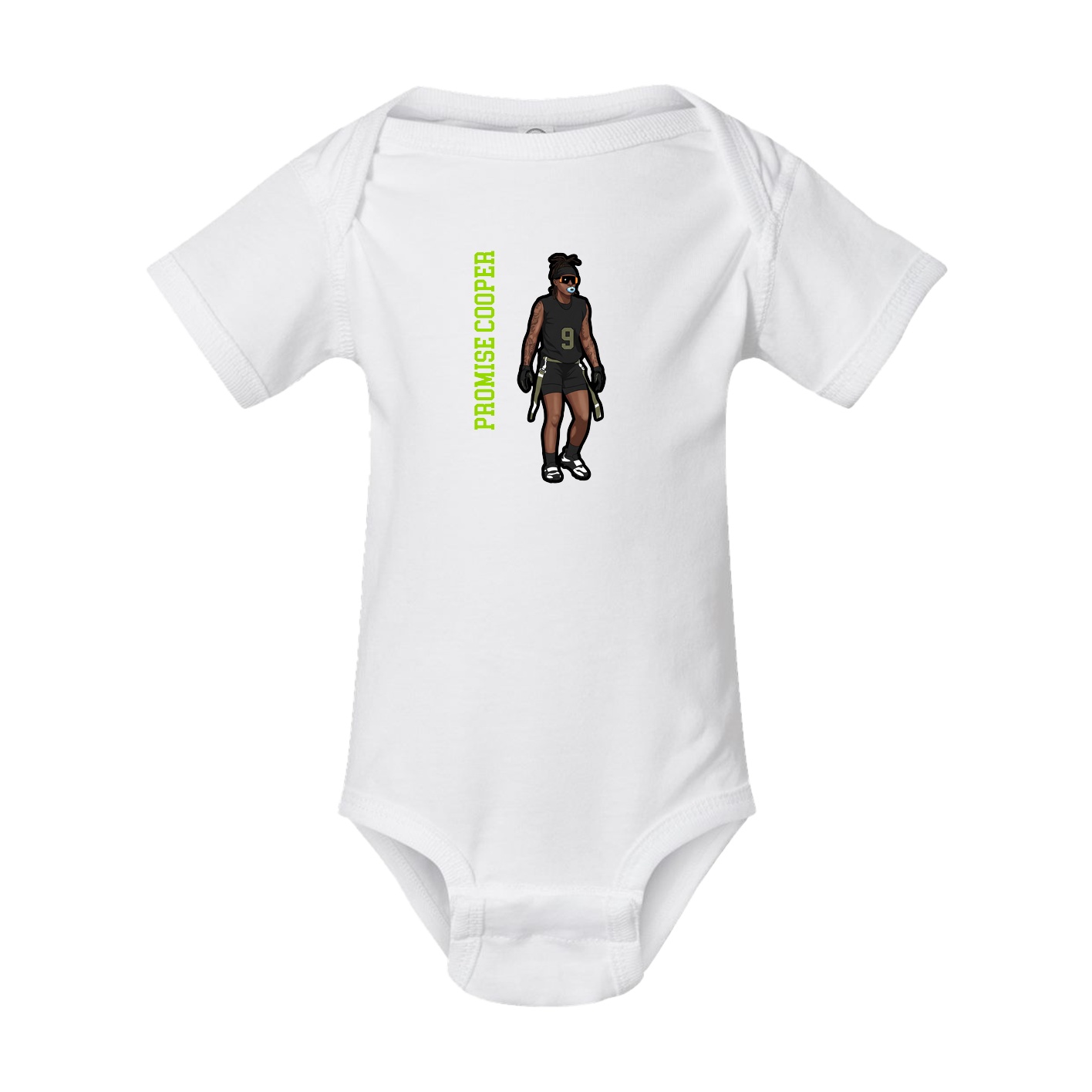 Baby Onesie — Name Vertical in White