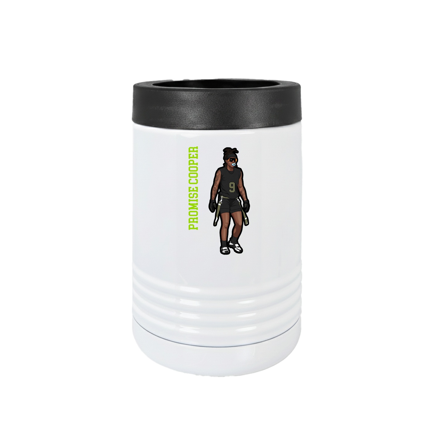 Beverage Holder — Name Vertical in White