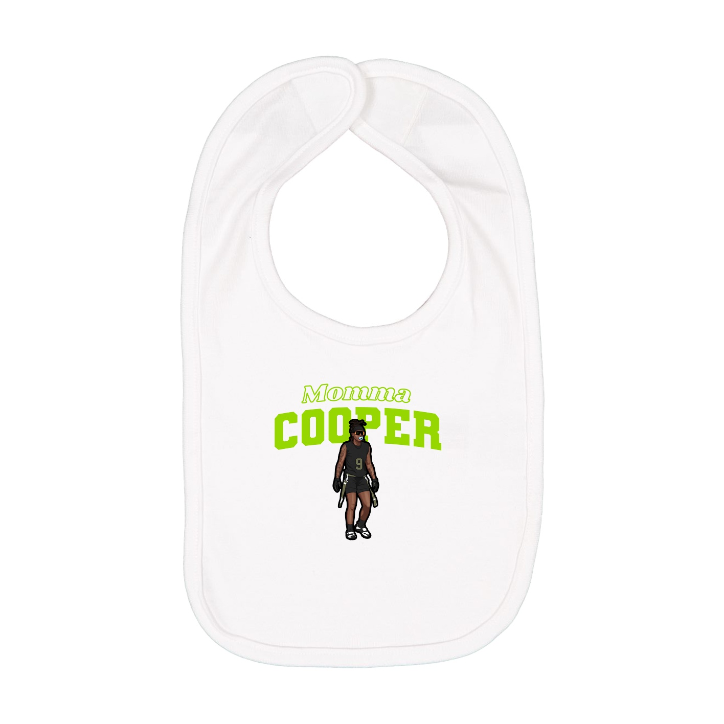 Infant Bib — Mothers Day Block in White
