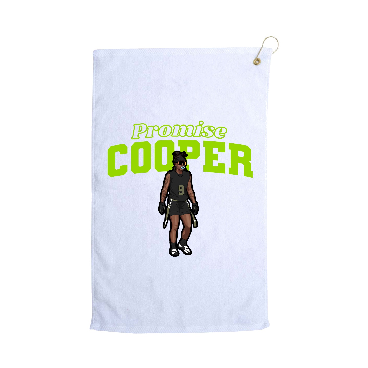Golf Towel — Name Arch in White