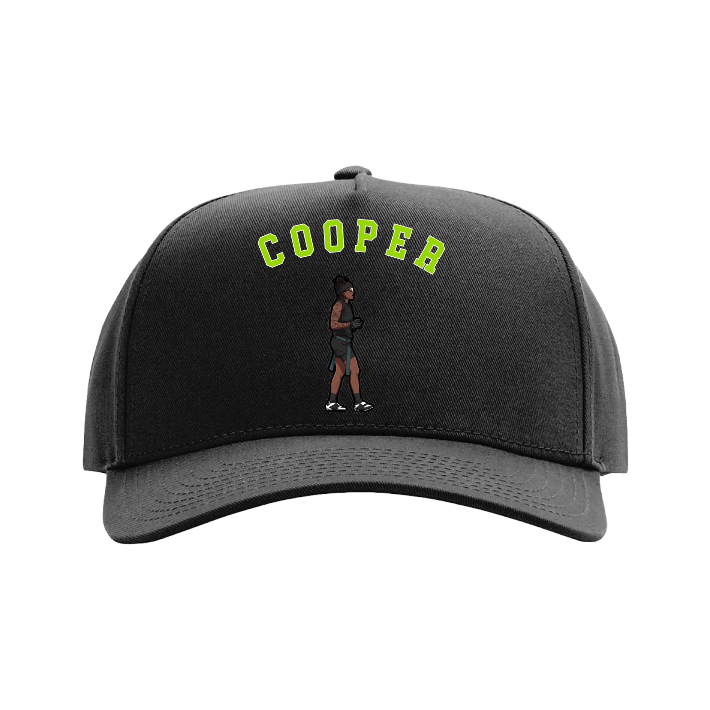 Full Fabric Five-Panel Champ Cap — Shirsey Arch in Black