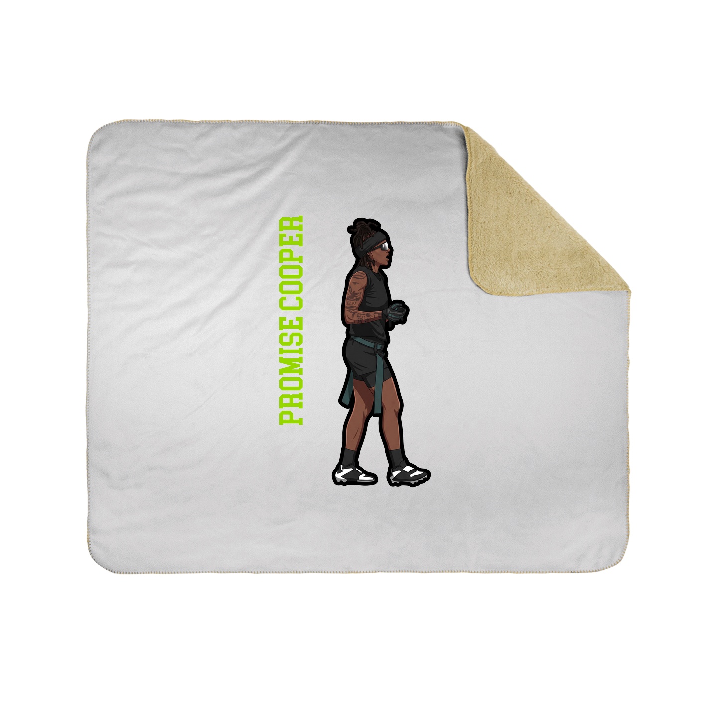 Throw Blanket — Name Vertical in White
