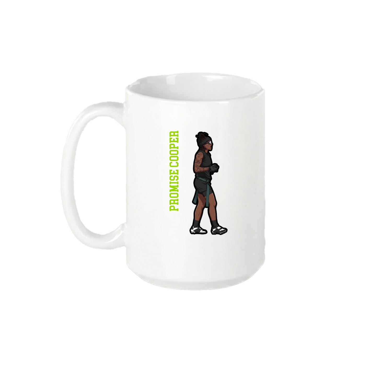 15oz Coffee Mug — Name Vertical in White