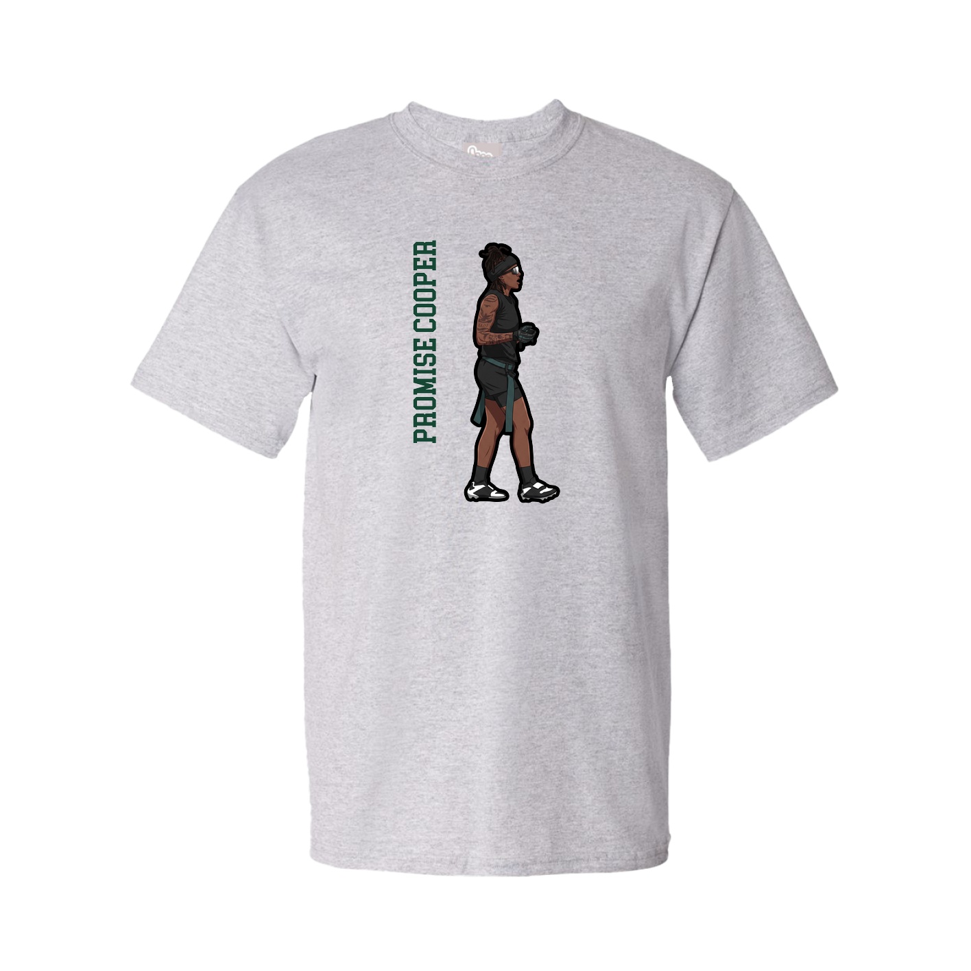 Tee — Name Vertical in Grey